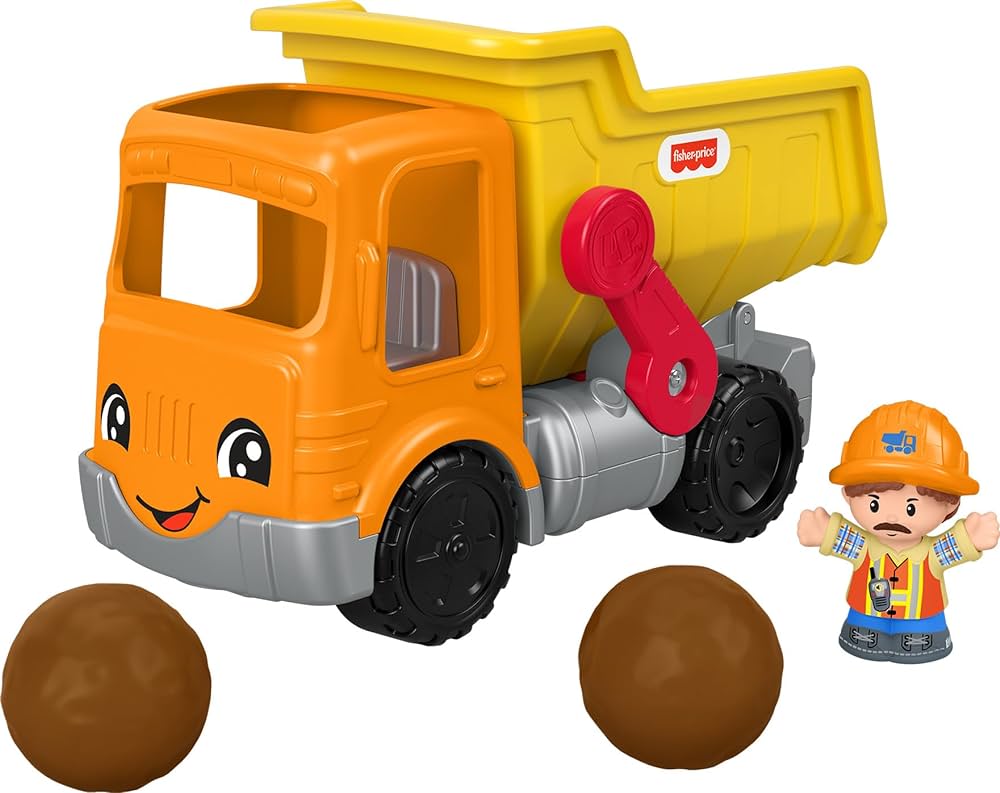 Fisher-Price Little People Toddler Construction Toy Work Together Dump Truck with Music & Accessories for Pretend Play Kids Ages 1+ Years​