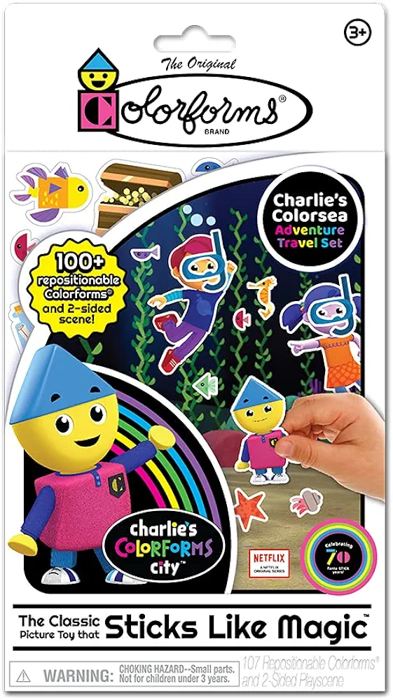 Colorforms — Charlie's Colorforms Travel Set — The Classic Picture Toy That Sticks Like Magic — Ages 3+