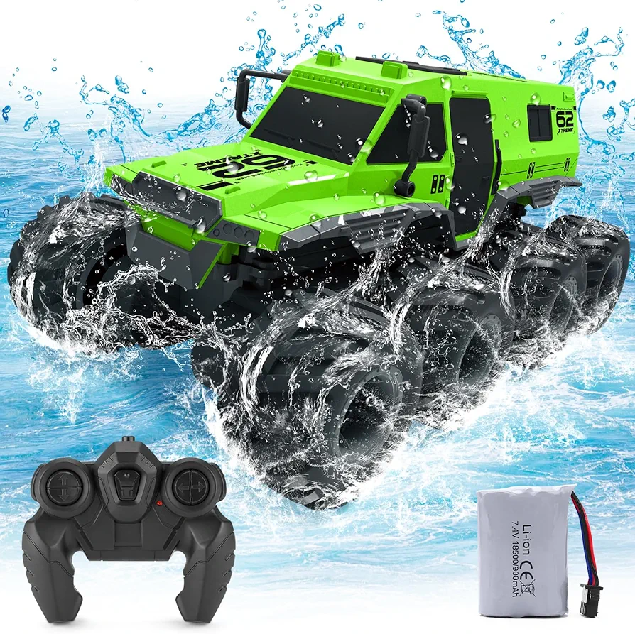 RC Trucks 8WD Offroad Waterproof,50Mins Playing Time Battery,1: 12 Large Remote Control Monster Truck for Boys Girls,Amphibious Gift Toy for Kids Age 6 7 8 9 10 11