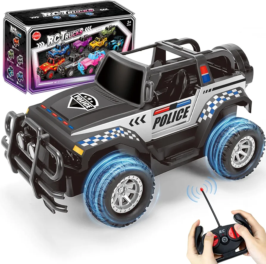 Remote Control Car, Toy Car for Boys Girls Birthday, 1:20 Scale RC Truck Full Functions Racing Car for Toddlers Kids Indoor Outdoor Play, Police Car