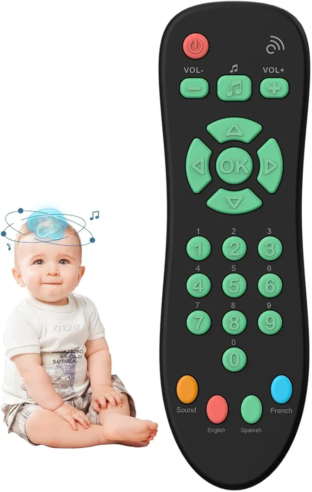 Baby TV Remote Control Toy with Light and Sounds, Kids Musical Early Education Learning Realistic Toddler Remote Toys for Preschool Infant Toddlers Boys Girls Child 6M+