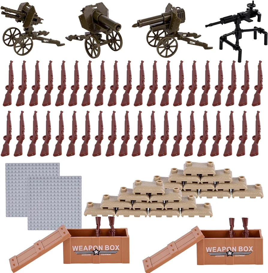 LovesTown 108PCS Building Blocks Action Figures, Military Soldiers Figures WW2 Army Combat Playset Building Block Toy for Boys Birthday Gift