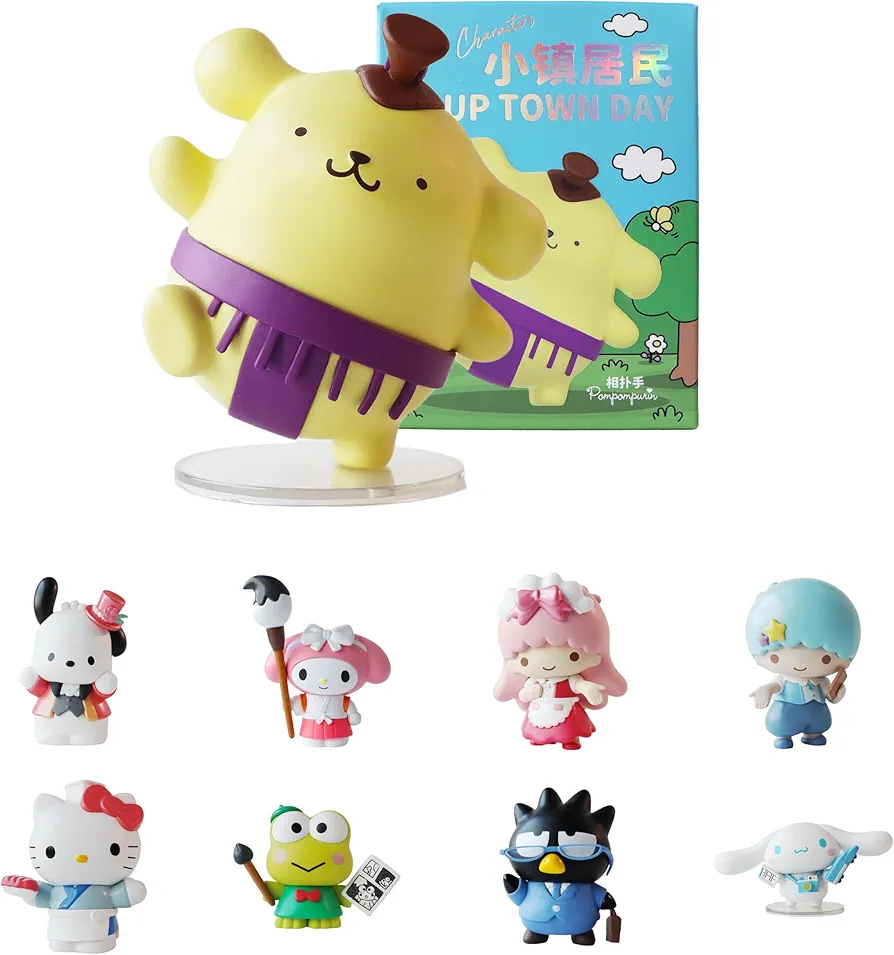 Top Toy Up Town Day, Hello Kitty Collectible Blind Box Figures, Home Decor for Any Room, Stationary Desk Accessories, for Birthdays or Holidays Like Christmas, Single Blind Box