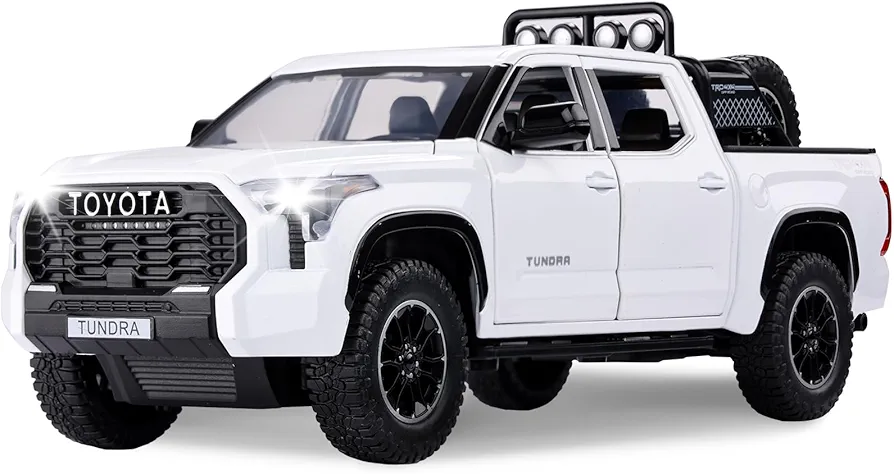 SASBSC Tundra Truck Toys for 3 4 5 6 7 Year Old Boys Off-Road Pickup Toy Trucks for Boys Age 3-5 Diecast Metal Big Trucks with Light and Sound Pull Back Model Cars Birthday Gift for Kids