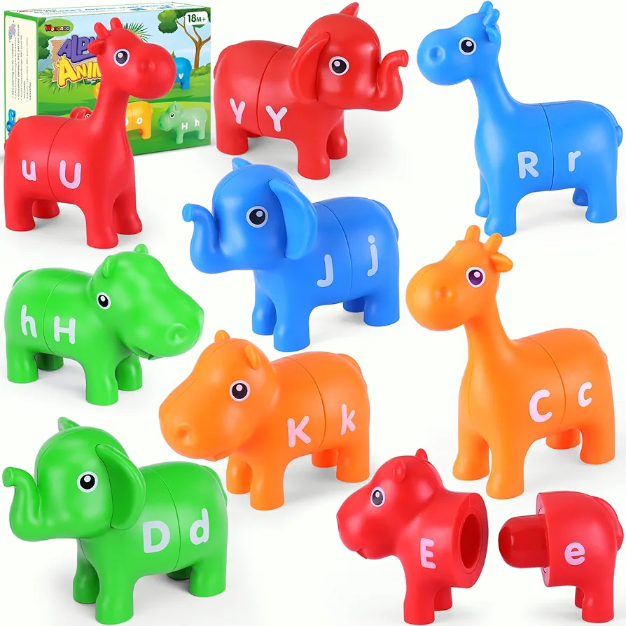 Alphabet Learning Toys for Toddlers 2 3 4 5 Year Old Gift 26PCS Kids Matching ABC Letters Game with Upper & Lowercase Educational Montessori Fine Motor Toy Preschool Classroom Must Haves