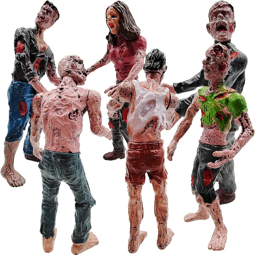 Zombie Action Figures with Movable and Detachable Joints 6 Pack Dead Warking Halloween Toy Soldiers Playset for Toddlers Age 6 7 8 9 yr Old Boys Girls Kids Children