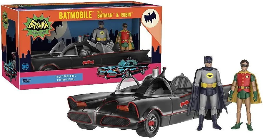 Funko DC Heroes 1966 Batmobile Vehicle with Batman and Robin Action Figure