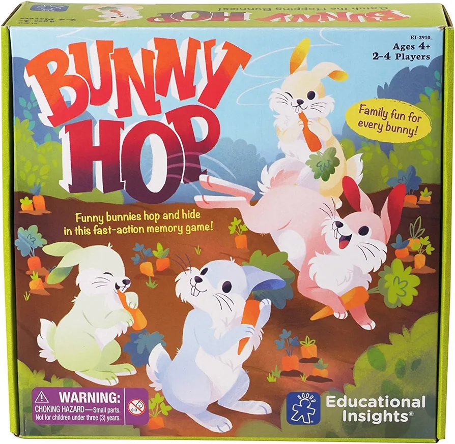 Educational Insights Bunny Hop: Memory & Color Recognition Preschool & Toddler Game, 2-4 Players, Gift for Kids Ages 4+