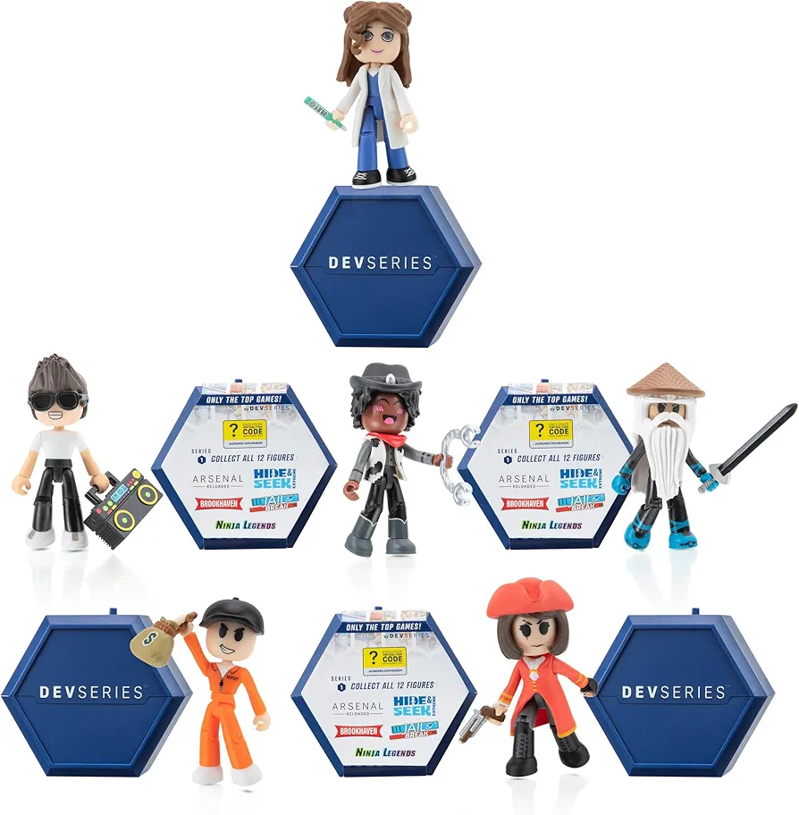 Mystery Figures 6 Pack - Six 2.75-inch Action Figure Blinds with Mix and Match, Unique Accessories, and Exclusive Virtual Item Code