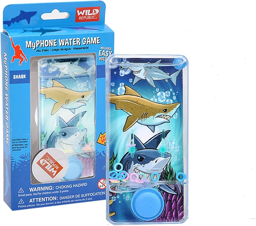 Wild Republic My Phone Water Game Shark Design, Gift for Kids, Great for Hours of Independent Play, 8"