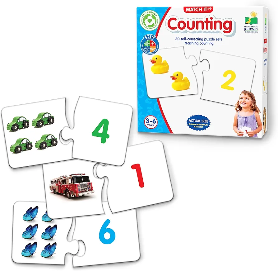 The Learning Journey: Match It! - Counting - 30 Piece Self-Correcting Number & Learn to Count Puzzle - Preschool Learning Toys - Award Winning Toys