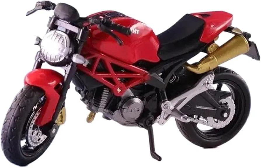 Die Cast Motorcycle 1:18 for Ducati Monster 795 Motorcycle High Simulation Die-cast Metal Model Car Miniature Collectible Children's Toy Motorcycle Toys(Red)