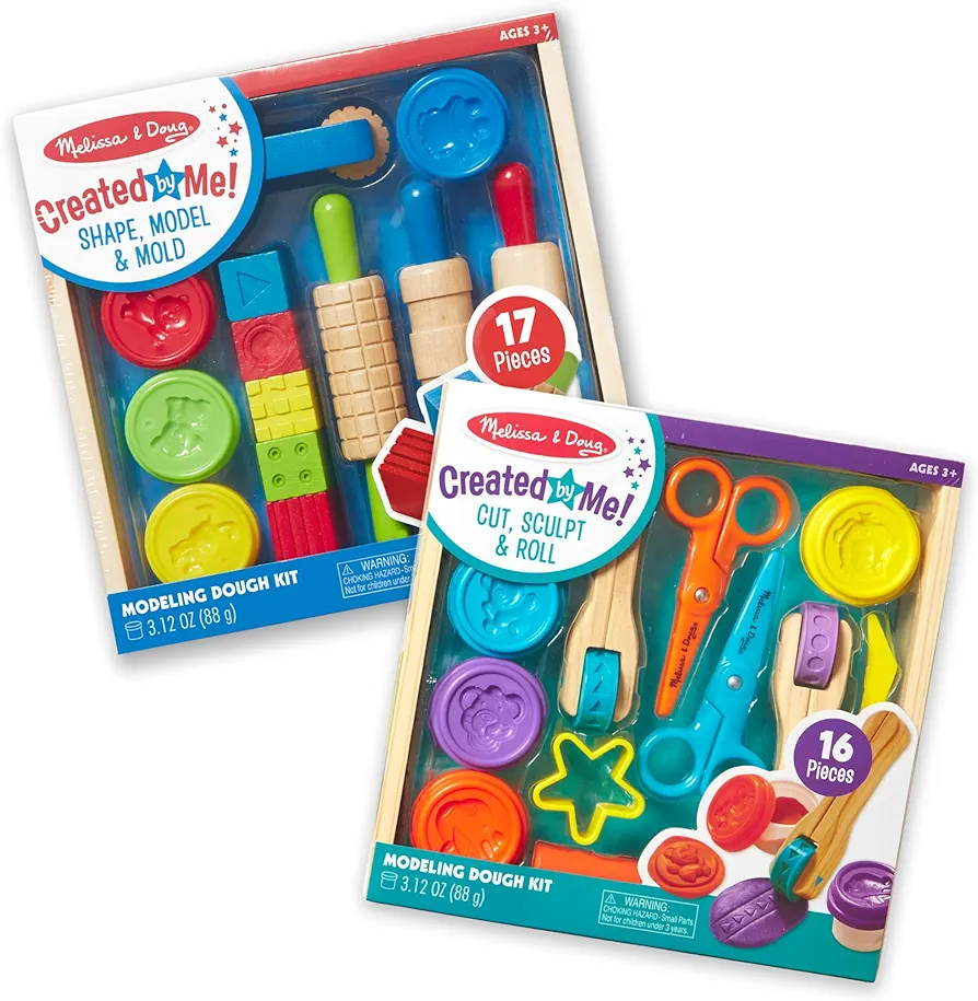 Melissa & Doug Clay Play Activity Set - With Sculpting Tools and 8 Tubs of Modeling Dough - Arts And Crafts For Kids, Clay Kits For Ages 3+