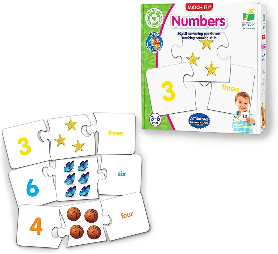 The Learning Journey: Match It! - Numbers - Self-Correcting Number & Counting Puzzles, Multicolor (116432)