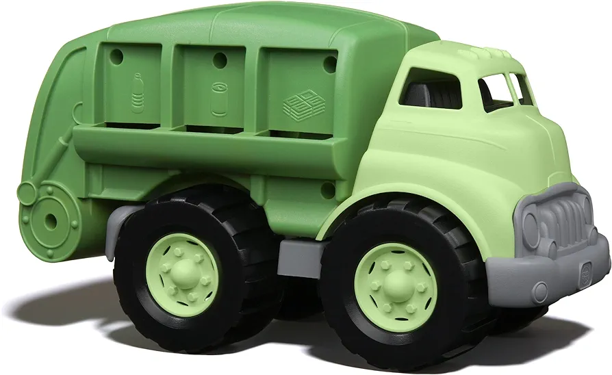 Green Toys Recycling Truck in Green Color - BPA and Phthalates Free Garbage Truck for Improving Gross Motor, Fine Motor Skills. Kids Play Vehicles