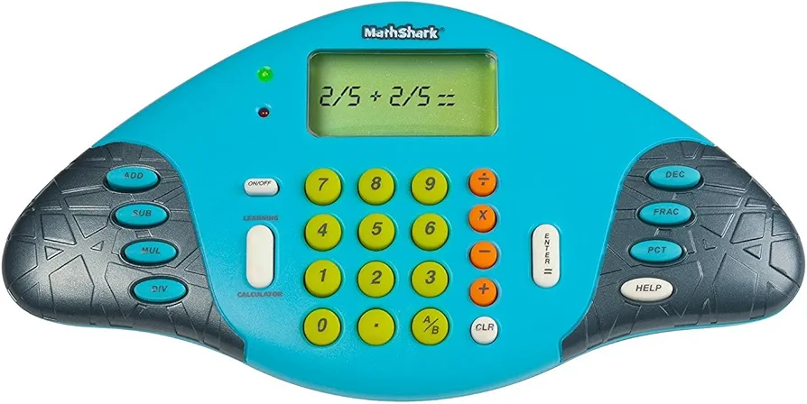 Educational Insights MathShark Electronic Math Game for Kids Ages 6+, Addition, Subtraction, Multiplication & Division, Fractions & More, Classroom Supply, Multi-color