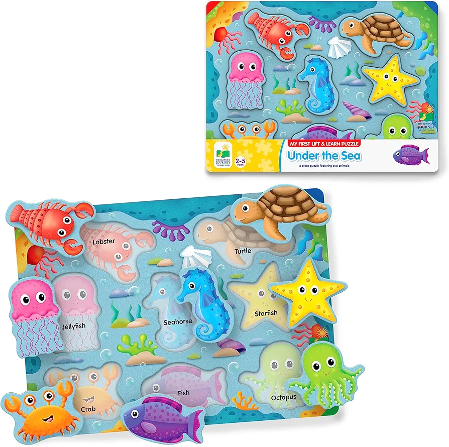 The Learning Journey: Under The Sea Lift & Learn - 26 Piece Puzzle - Ocean Friends Puzzles for Toddlers - Preschool Games & Activities for Preschool Games & Activities for Children Ages 2-5 Years