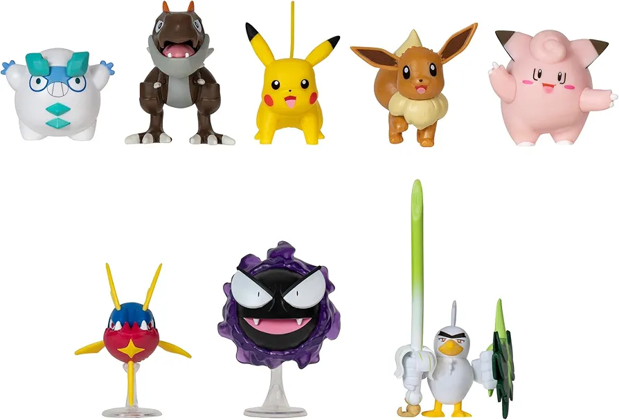 Pokémon Battle Figure 8 Pack - Six 2-Inch and Two 3-Inch Battle Figures Including Pikachu - Amazon Exclusive