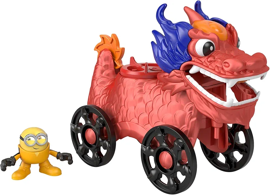 Imaginext Minions The Rise of Gru Dragon Disguise Roll-Along Vehicle with Minion Figure for Preschool Kids Ages 3 and Up