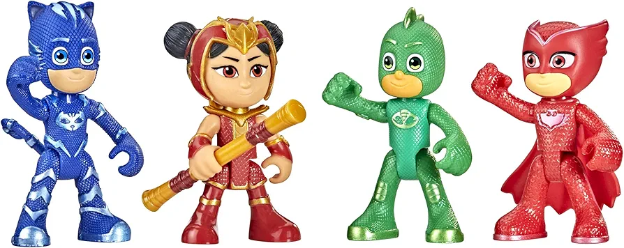 PJ Masks Heroes and an Yu Figure Set Preschool Toy, 4 Poseable Action Figures and 1 Accessory for Kids Ages 3 and Up (Amazon Exclusive)