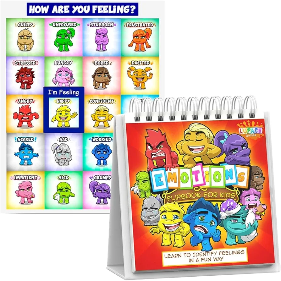 Magnet Feelings Chart for Kids and Toddlers - Mood Meter Emotions Chart for Kids & Feelings Flipbook for Kids by Professional Therapists