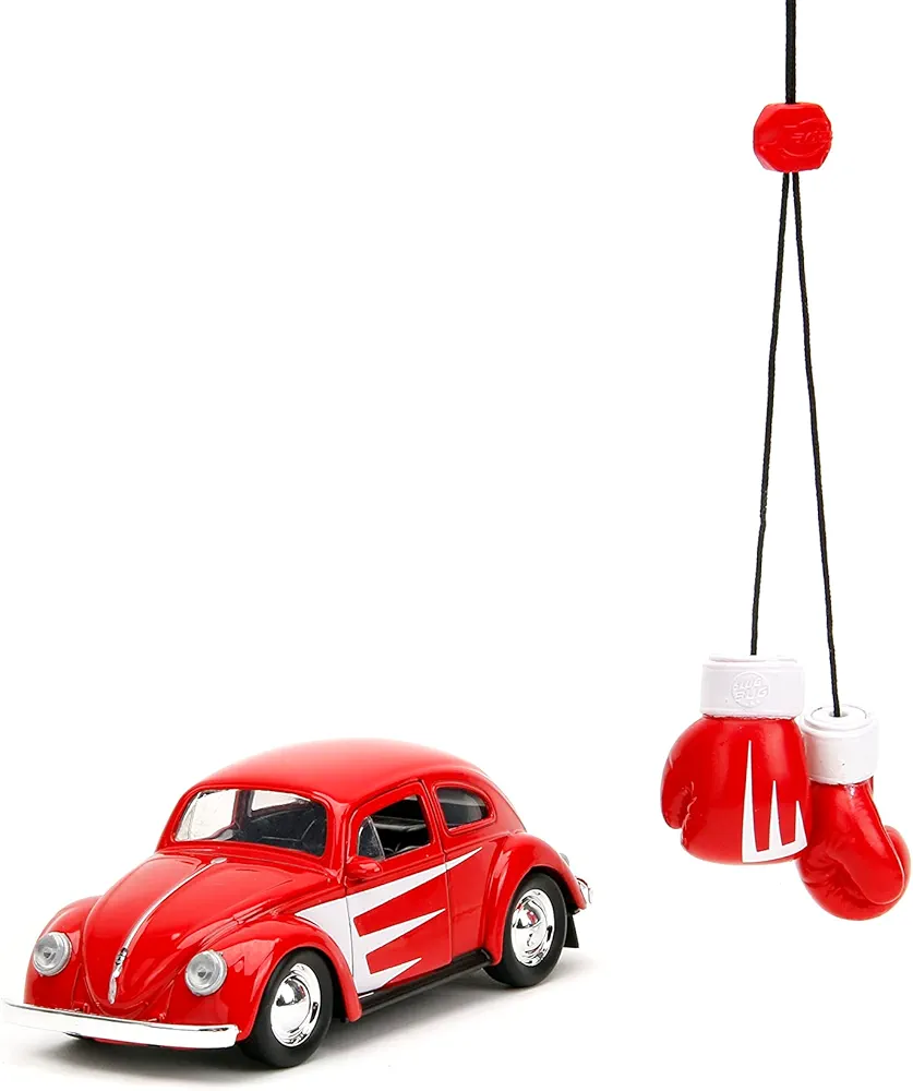 Punch Buggy 1:32 Scale 1959 Volkswagen Beetle Die-cast Car with Mini Gloves Accessory (Red), Toys for Kids and Adults