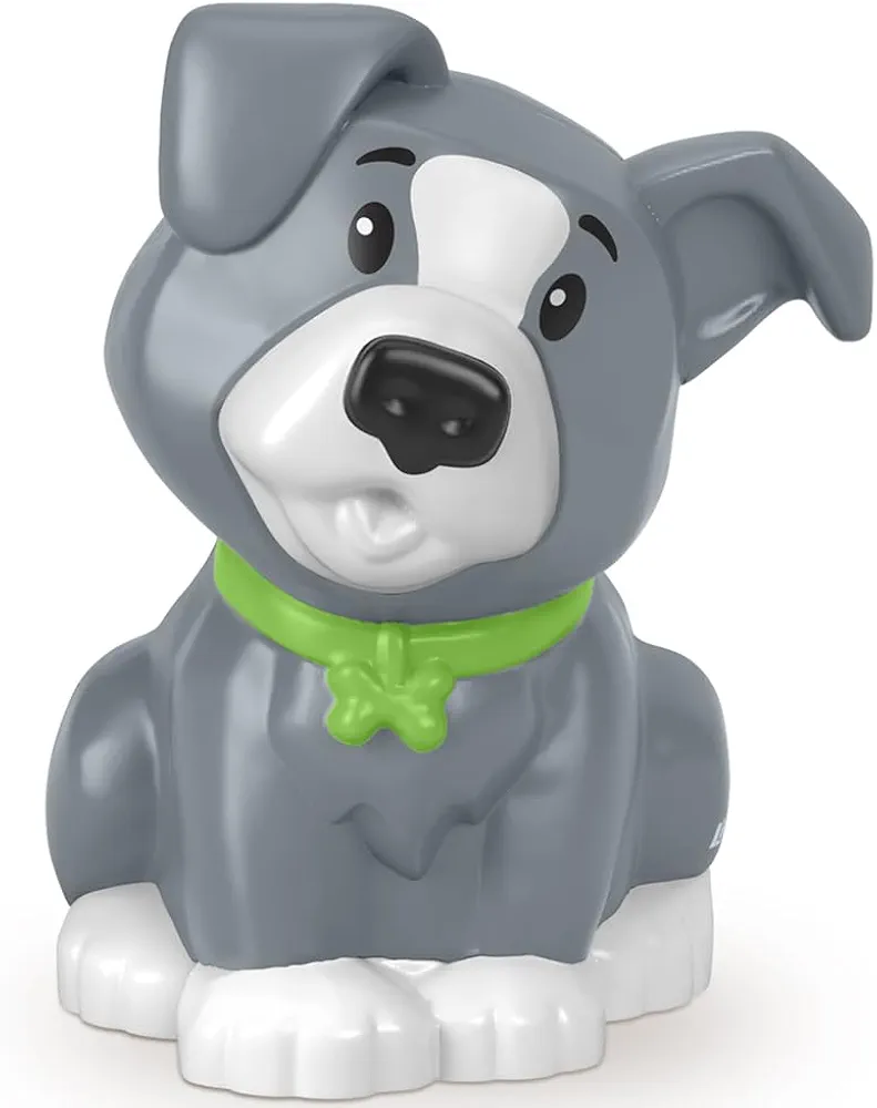 Little People Replacement Part for Fisher-Price Playset - HBW73 - Gray and White Dog Wearing Green Collar - Works Great with Any Playset