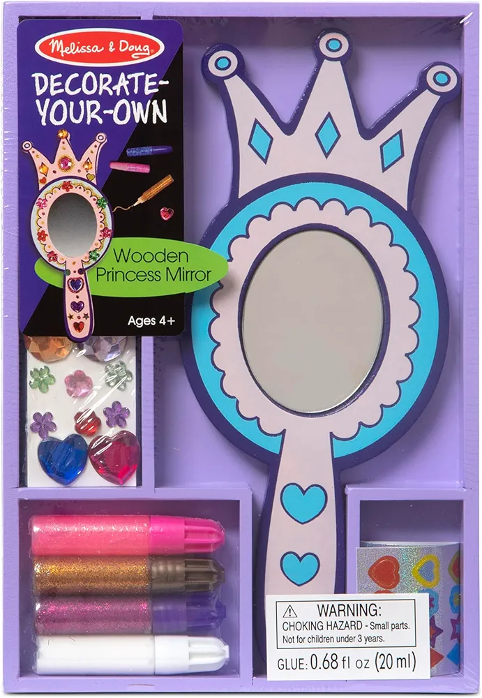 Melissa & Doug Decorate-Your-Own Wooden Princess Mirror Craft Kit