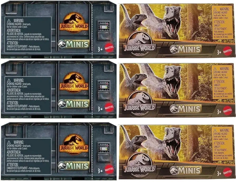 Jurassic World Dominion Dinos Dinosaur Minis Surprise Combo Box Set Bundle (Pack of 6)