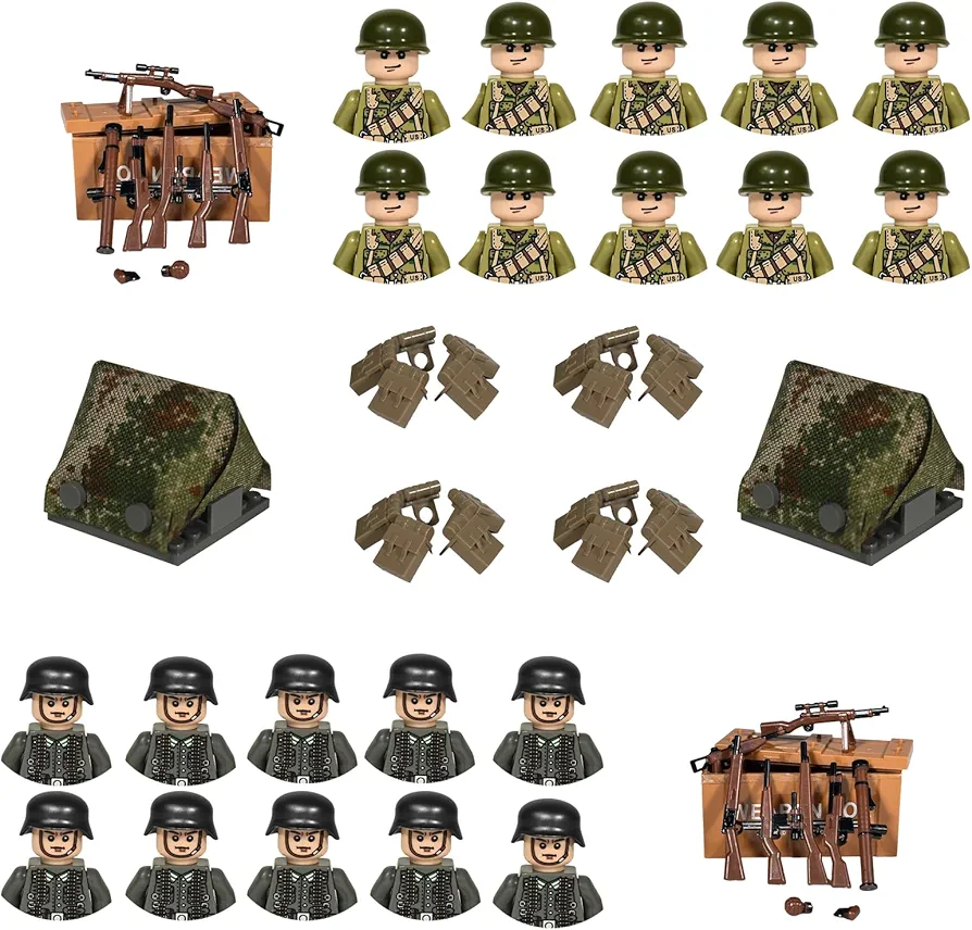 Colville WW2 68 Pieces War 2 Building Block Toy Military Set - American German Army Figures Army Battle Playset — The for Kids Building Mini battlefields