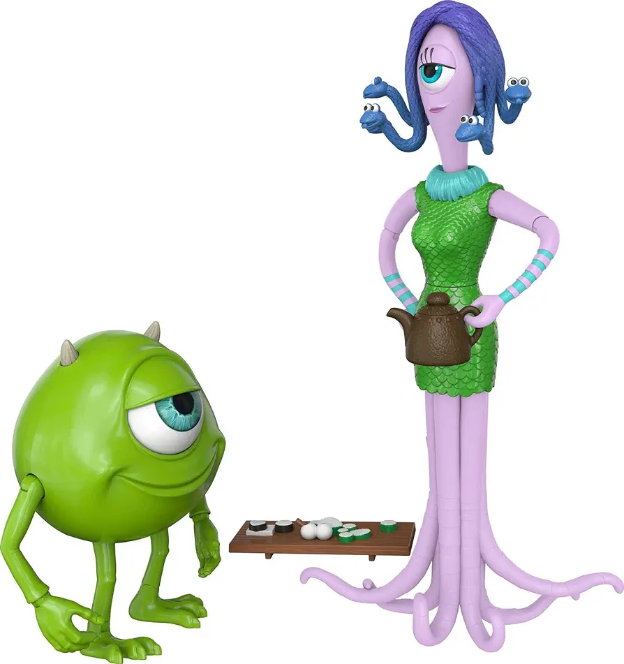 Disney Pixar Featured Favorites Celia Mae & Mike Wazowski Monsters Inc. Collectable Figures & Accessories, Highly Posable Authentic Look, Collectors Gift Age 6 Years & Up