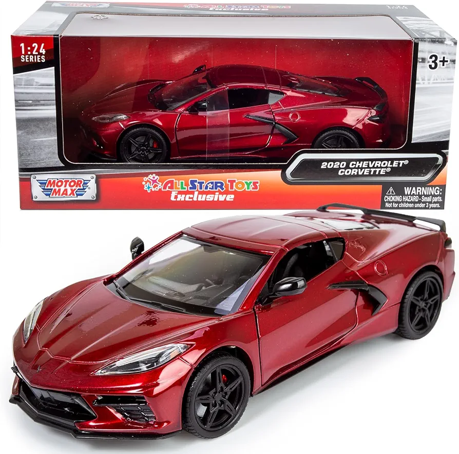 All Star Toys 2020 Corvette C8 Stingray Dark Red Metallic Tintcoat 1/24 Diecast Model Motormax 79360 Exclusive Edition