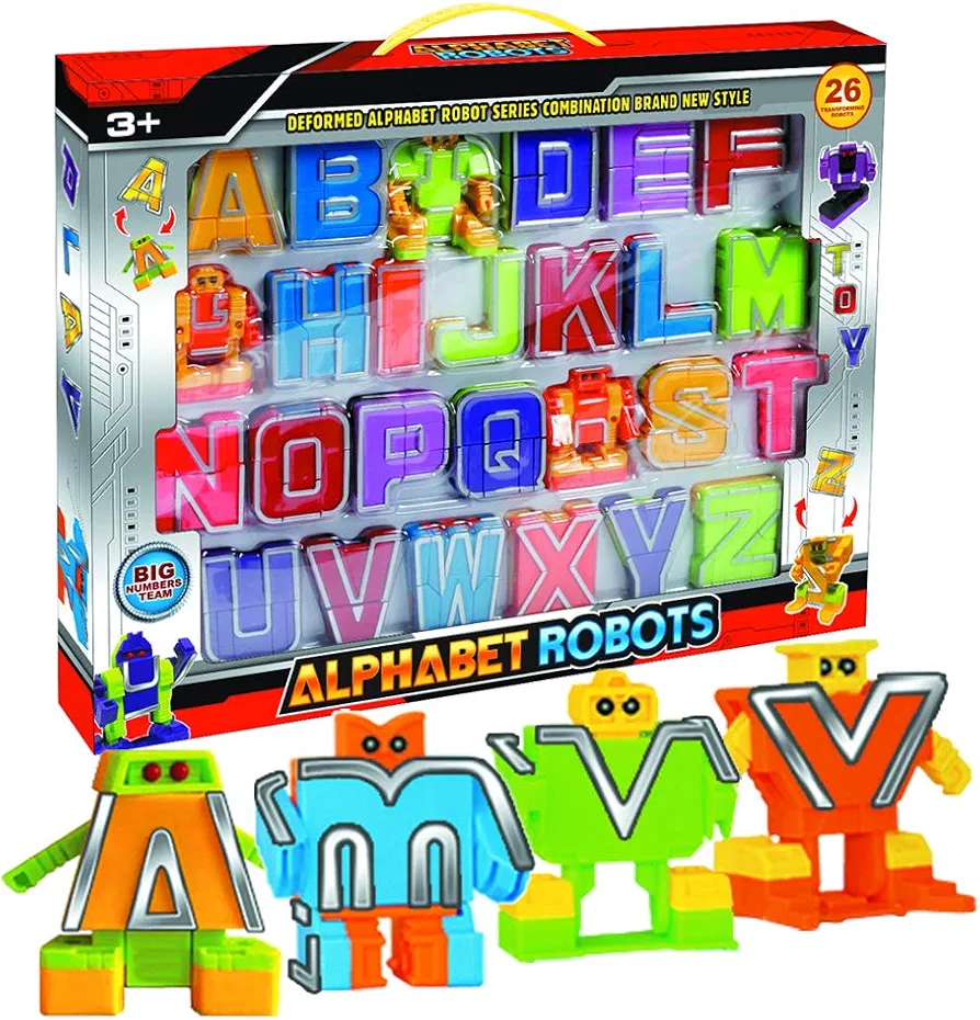 Alphabet Robot Toys for Preschool Kids Education, Transforming Robotic Toys 26 Pieces