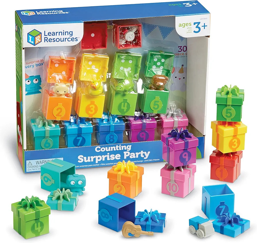 Learning Resources Counting Surprise Party, Homeschool, Fine Motor, Counting & Sorting Toy, Ages 3+