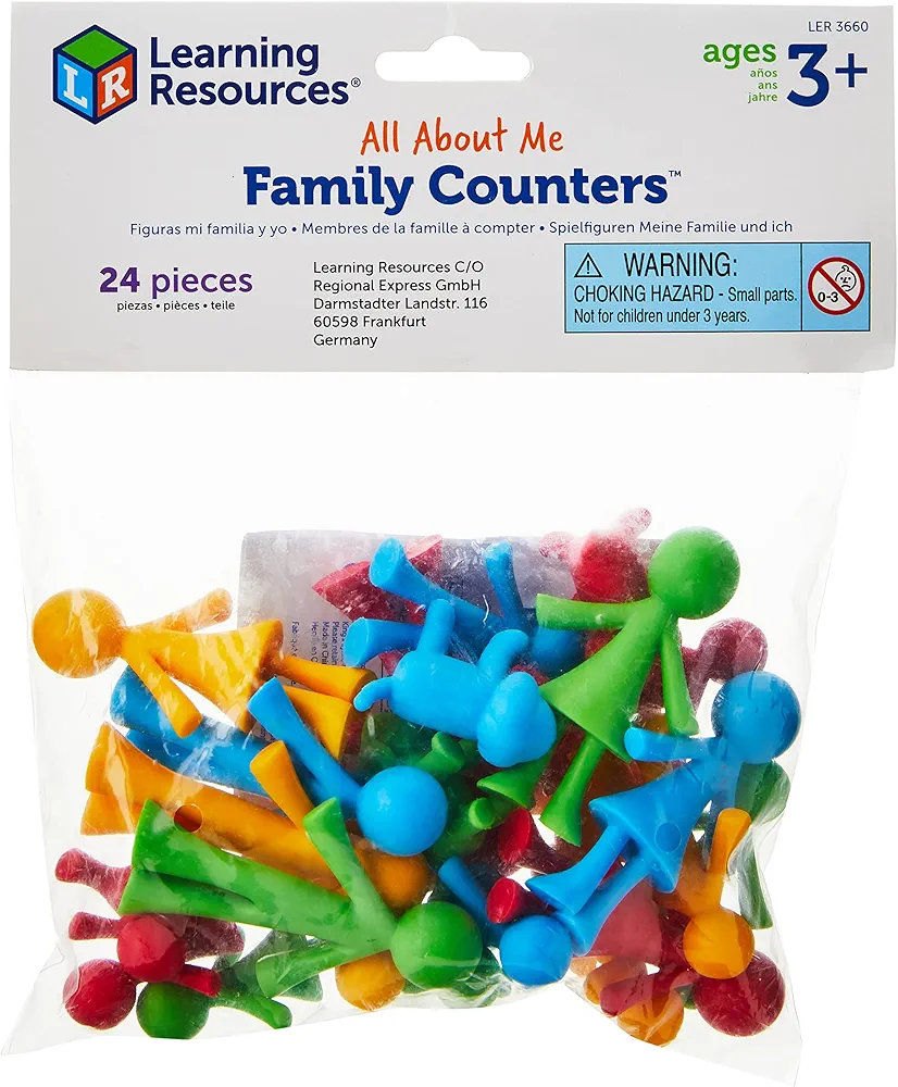 Learning Resources Family Counters Smart Pack, Tactile Learning, Counting & Sorting Toy, 24 Counters, Ages 3+