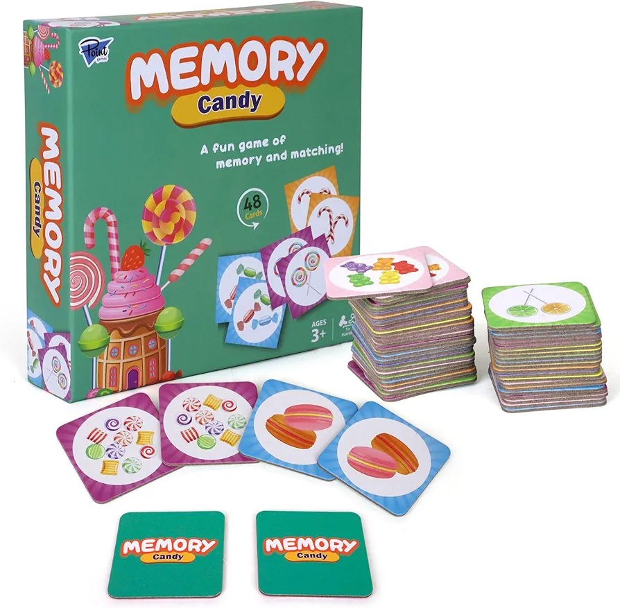 Point Games Memory Game for Kids, Matching Card Games, Flash Cards - Educational Toys - Preschool Learning - Birthday Gift for Boys & Girls Ages 3+