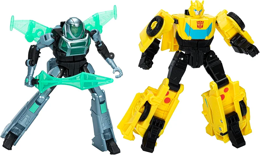 Transformers EarthSpark Cyber-Combiner Bumblebee and Mo Malto Robot Action Figures, Interactive Toys for Boys and Girls Ages 6 and Up