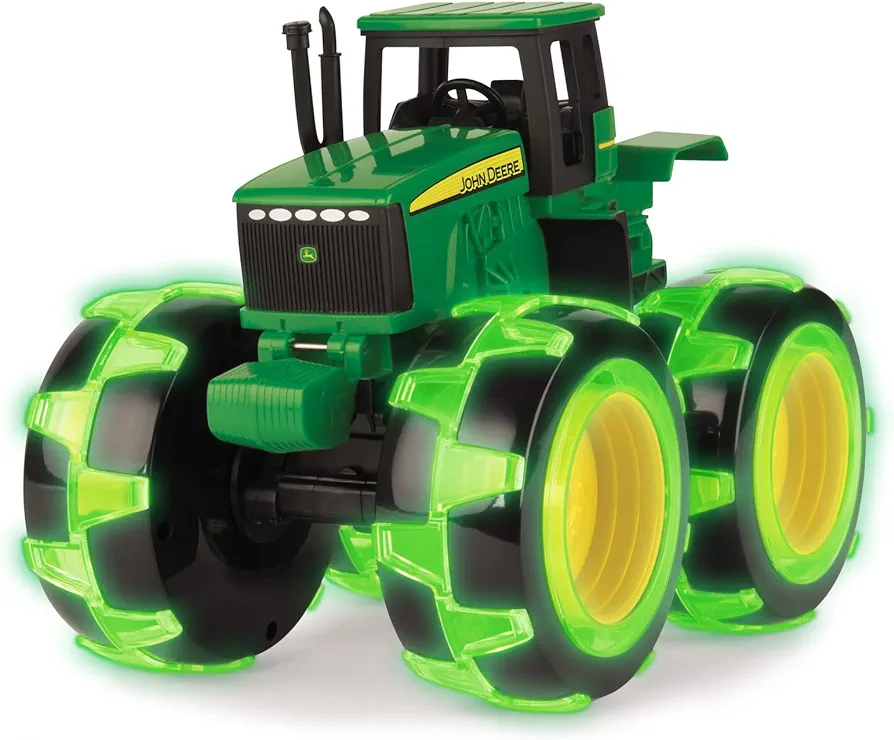 John Deere Tractor - Monster Treads Lightning Wheels - Motion Activated Light Up Monster Truck Toy - John Deere Tractor Toys - Monster Trucks for Boys and Girls - Ages 3 Years and Up