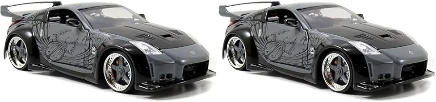 Jada Toys Fast & Furious 1:24 D.K.'s Nissan 350Z Die-cast Car, Toys for Kids and Adults, Grey and Black (97172) (Pack of 2)