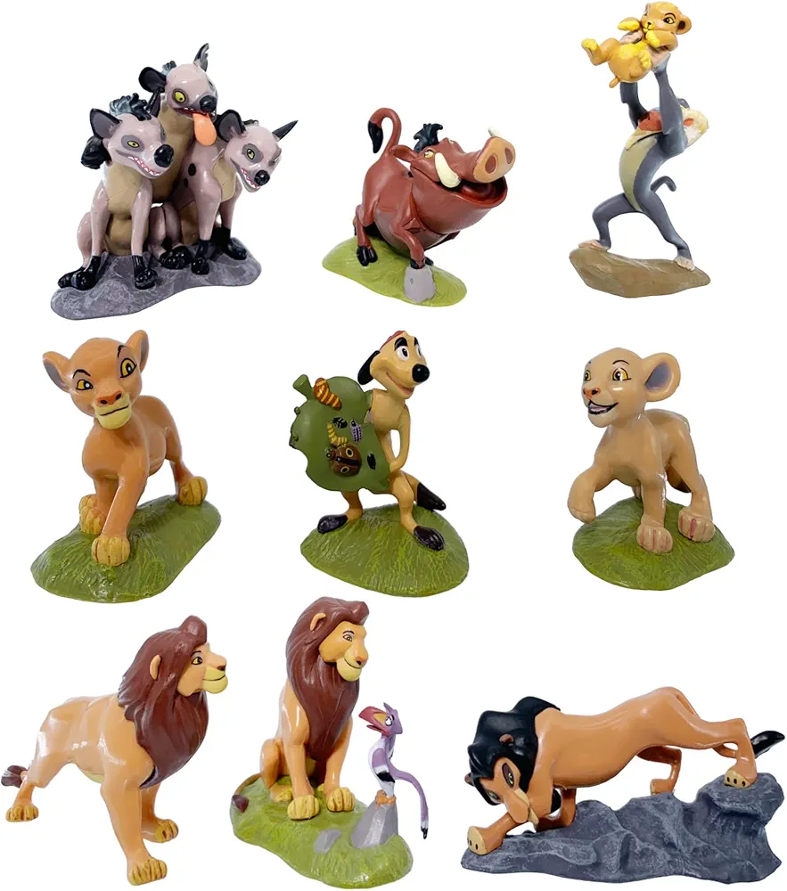 The Lion King -The Lion Guard Figurines, Tales of Mufasa & Simba Perfect The Lion King Toys, 2-4 inches Mini Figurines Toy Set （ Pack of 9）