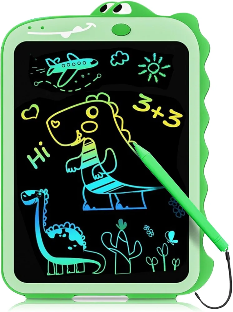 LCD Writing Tablet for Kids, 8.5 Inch Colorful Doodle Board Drawing Tablet, Toddler Toys for 3 4 5 6 Year Old Boys Girls Birthday Xmas Gifts, Green Dinosaur Preschool Toys