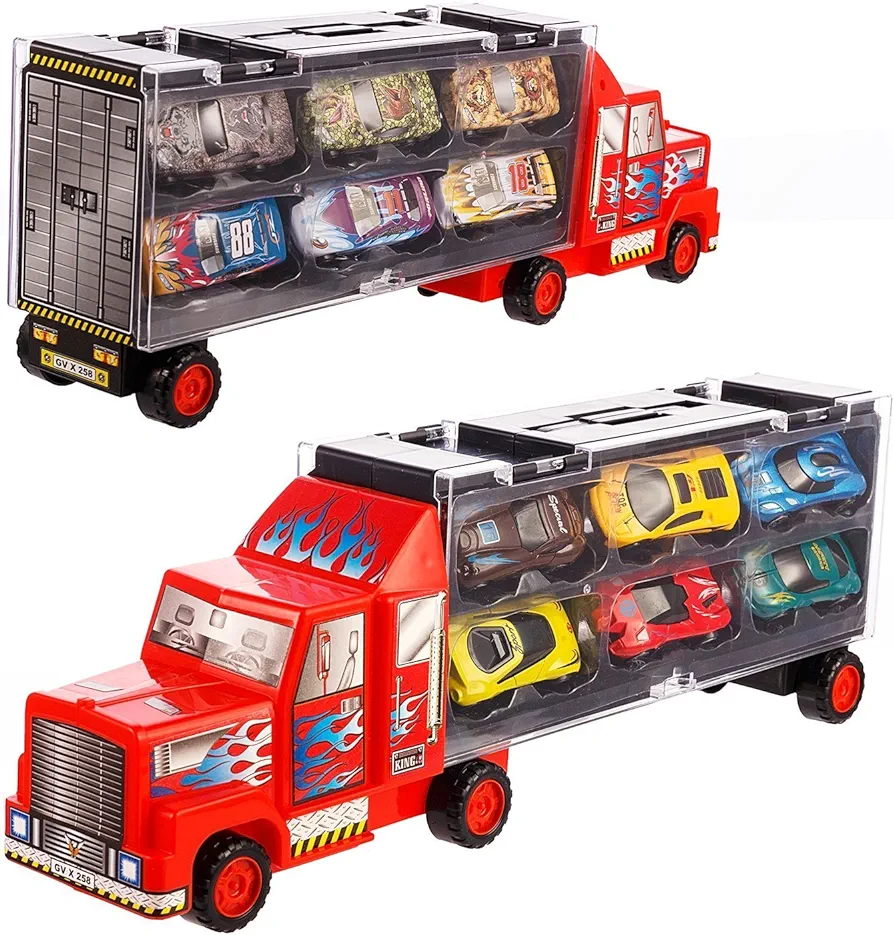 Cars Toys for 3 4 5 Years Old Boys & Girls Gift, Big Transport Truck Toy for 3+Years Gifts