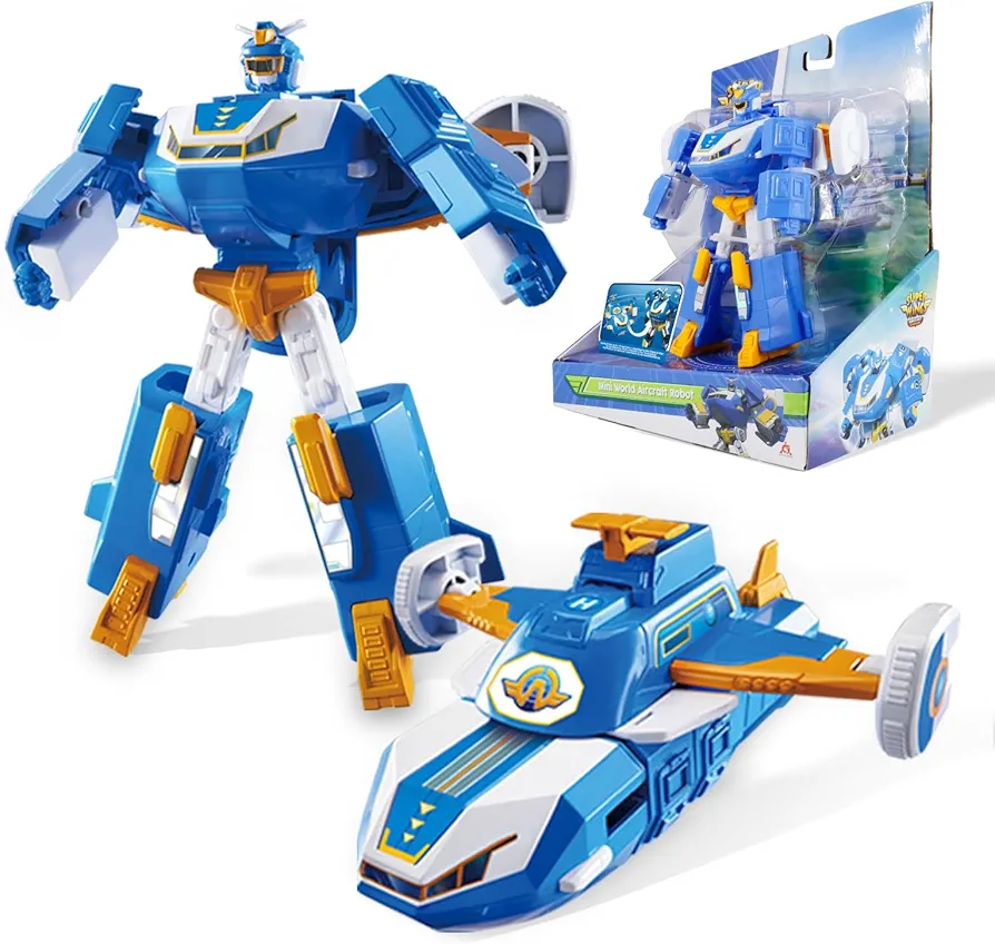 Super Wings Toys, World Aircraft Transformer Toys, Season 6 New Air Moving Base, Airplane Toys Mini Plane Transformer for Boys and Girls, Toys for Ages 3 4 5 6 7 8 9