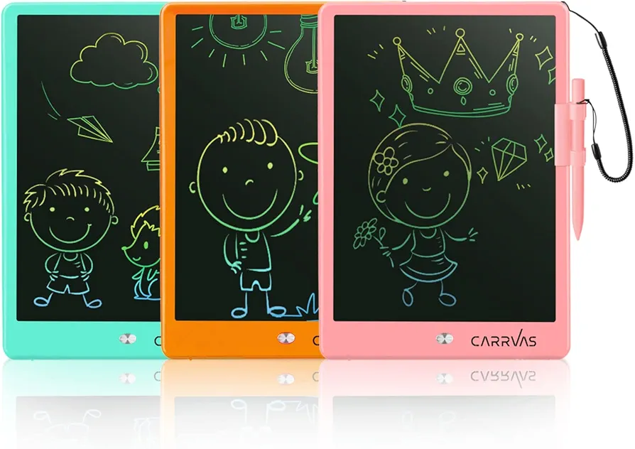 LCD Writing Tablet for Kids 3pack 10 Inch Coloring Drawing Pad for Kids Reusable Doodle Board Kids Gifts Toys for 3 4 5 6 7 Year Old Girls Boys (Pink&Orange&Blue)