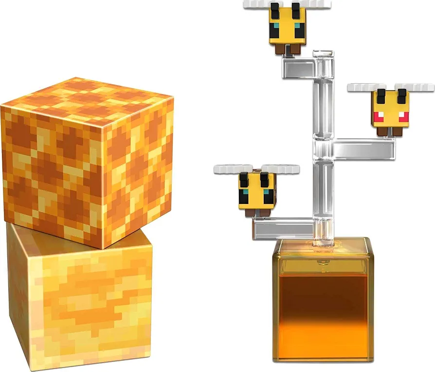 Minecraft Craft-A-Block Bess Figure, Authentic Pixelated Video-Game Characters, Action Toy to Create, Explore and Survive, Collectible Gift for Fans Age 6 Years and Older