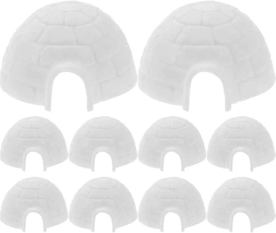 ibasenice Miniature Igloo Figurine 10pcs Lifelike Ice House Models Arctic Figurines Toy Mini Arctic Igloo Toys Dollhouse Micro Landscape Decoration White