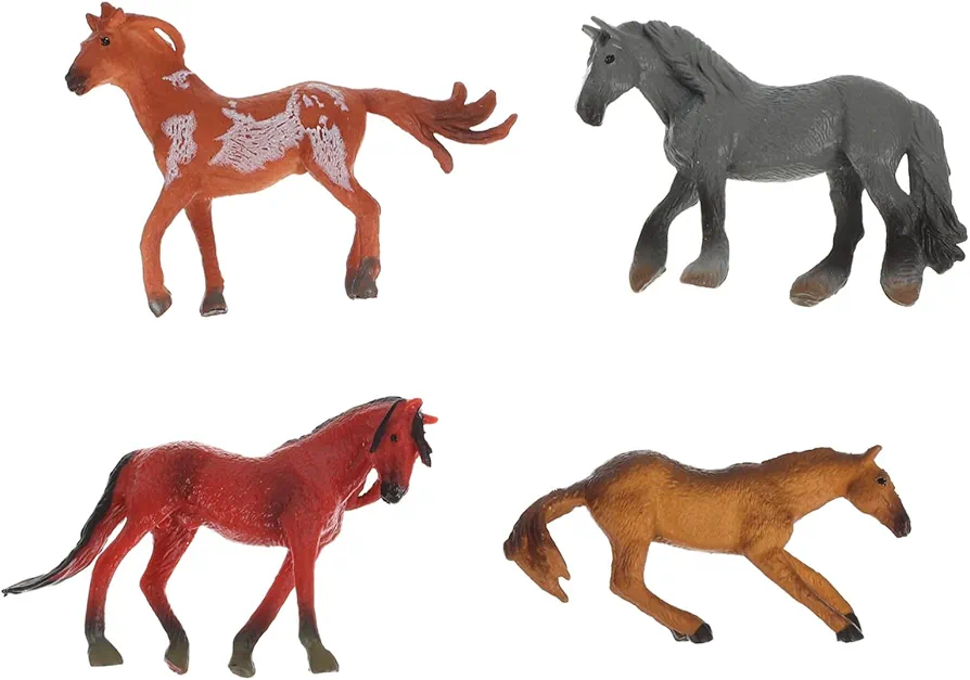 Abaodam 4pcs Horse Model Kids Playset Cake Decor Statue Decor Desktop Decor Table Top Decor Kid Toys Micro Toys Desktop Toys Wear-Resistant Horse Figures Child Horse Doll Plastic Mini