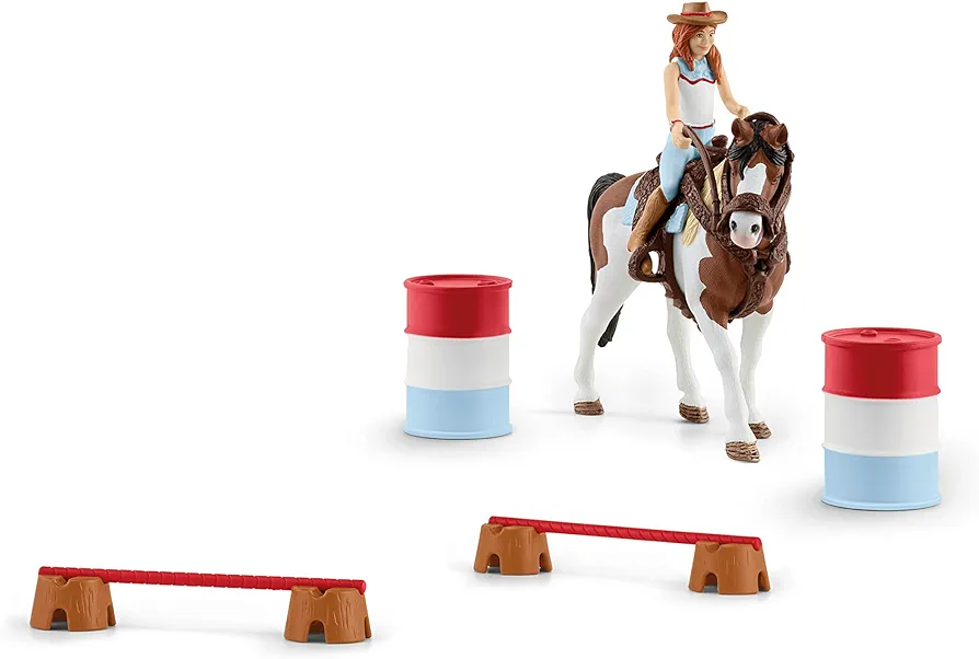 Schleich Horse Club 12-Piece Hannah's Riding Horse Set - Rodeo Riding with Cowgirl and Horse, Realistic Western Rodeo Farm Animal Toys and Accessories, Gift for Toddlers, Boys, and Girls Ages 5 and up