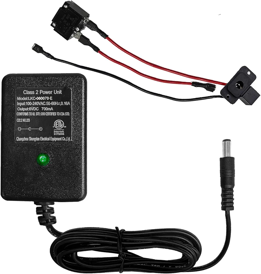 6 Volt Charger with Battery Connection Line for Kids Ride On Toys - Universal Charger for Best Choice, Wrangler, Kid Trax, Dynacraft Electric Ride On Car Replacement Parts