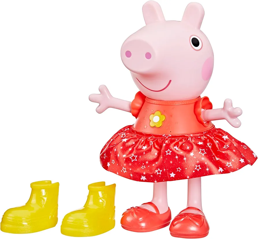 Peppa Pig Peppa’s Muddy Puddles Party Singing and Dancing Doll, Interactive Electronic Preschool Toys for 3 Year Old Girls and Boys and Up